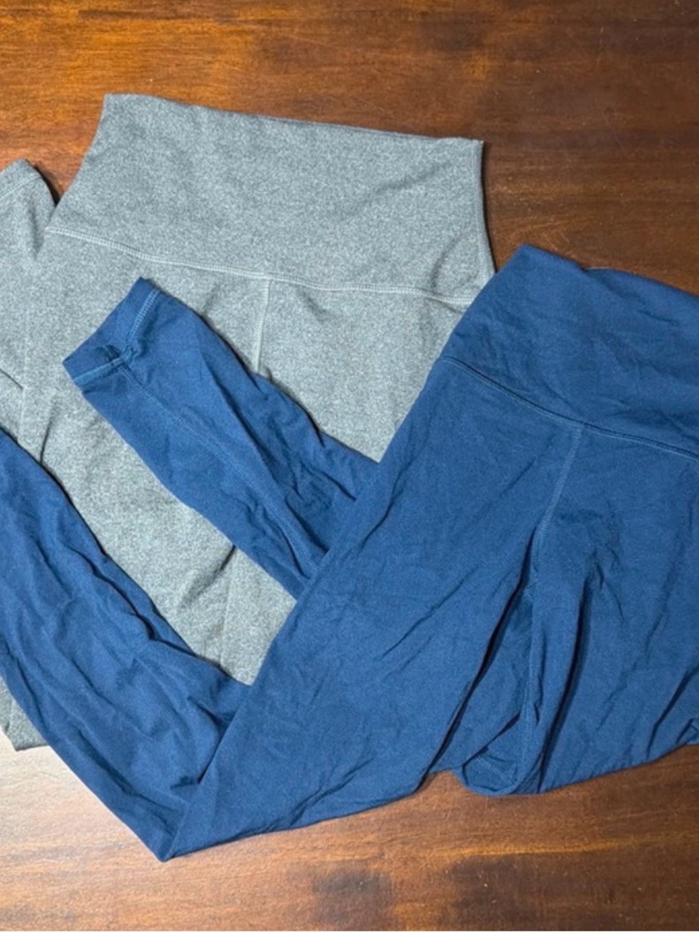 Members Mark High-Waist Performance Leggings - Navy & Heather Gray S
